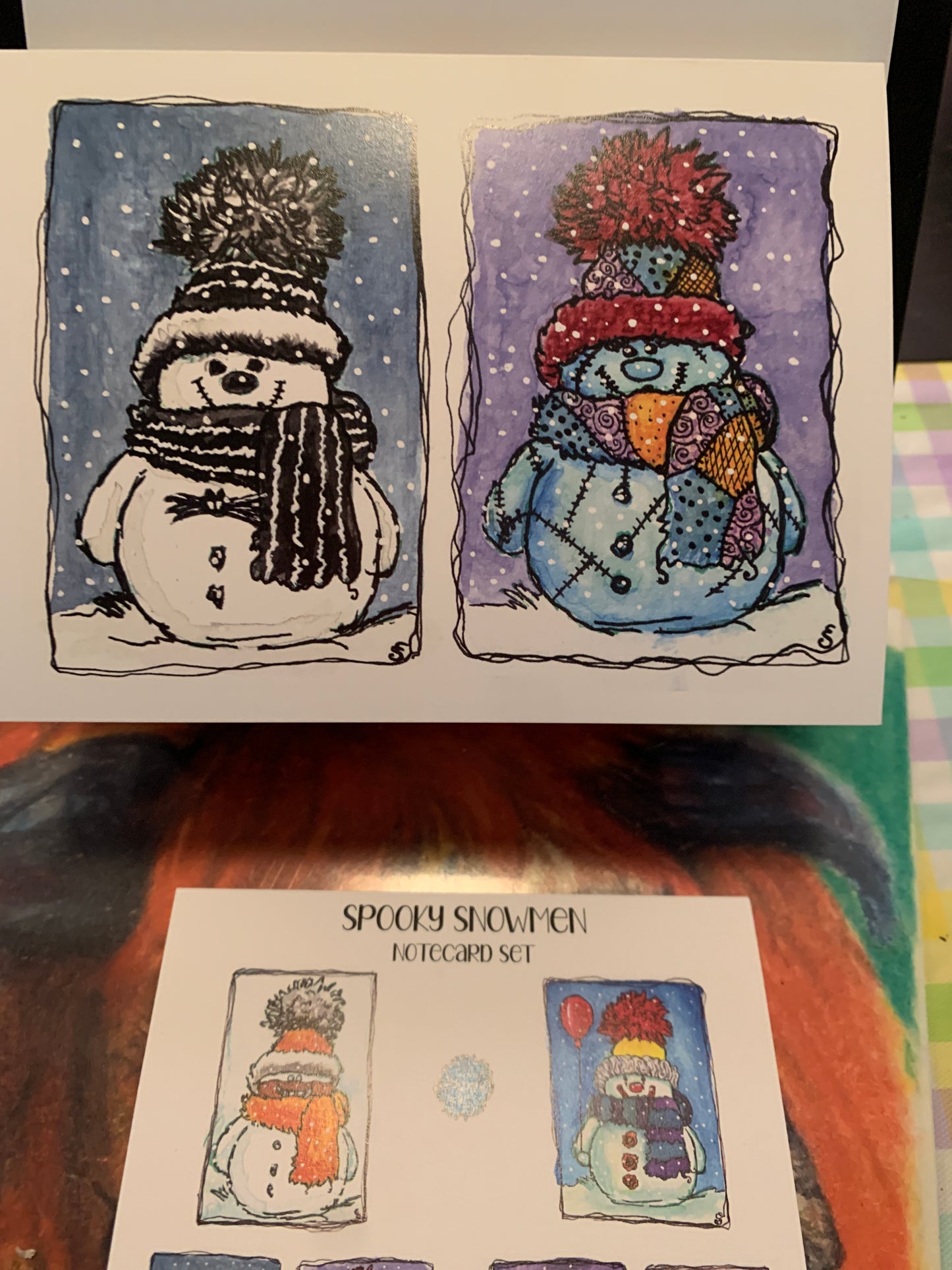 Spooky Snowmen Card Stationary Set