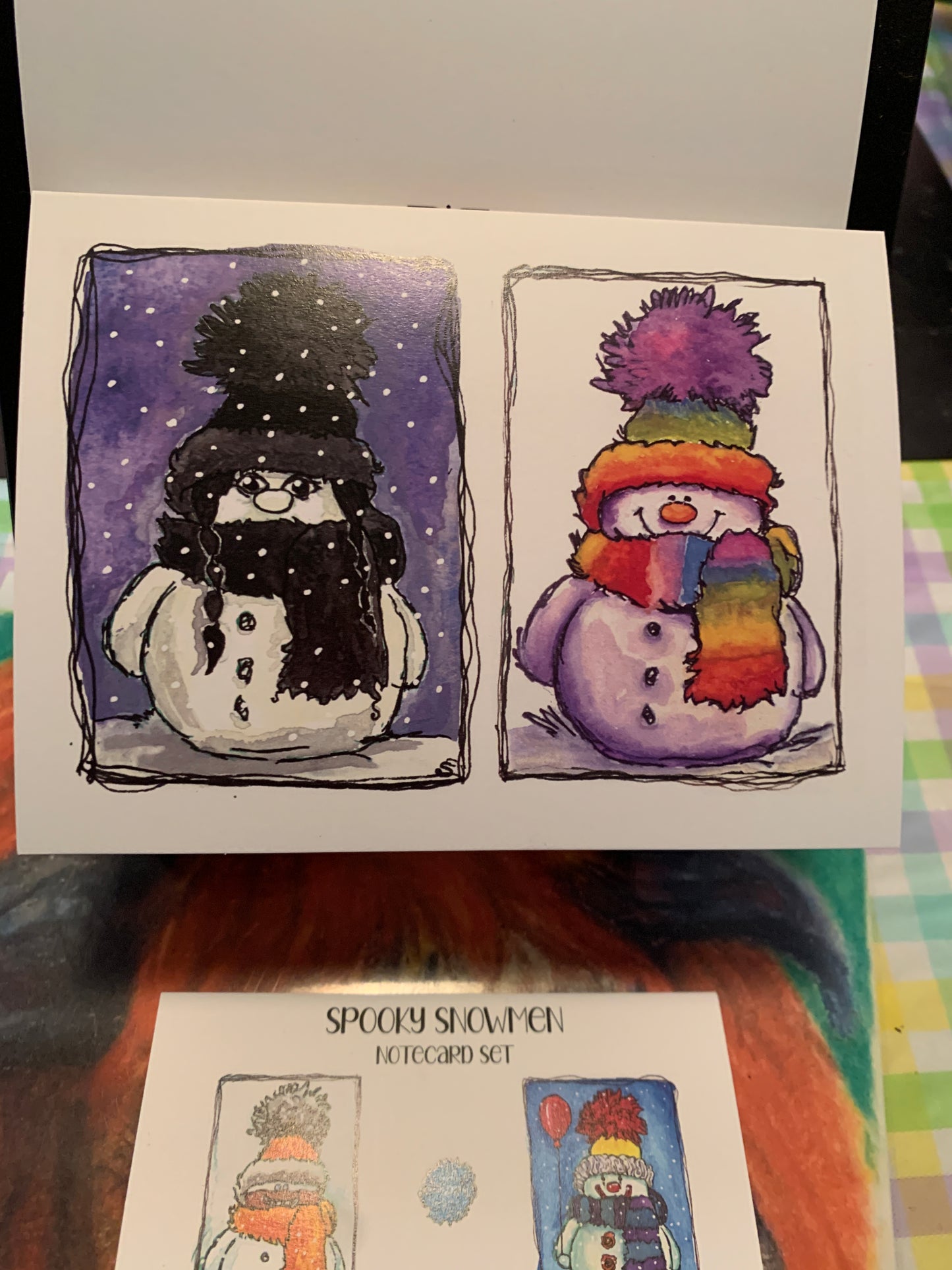 Spooky Snowmen Card Stationary Set