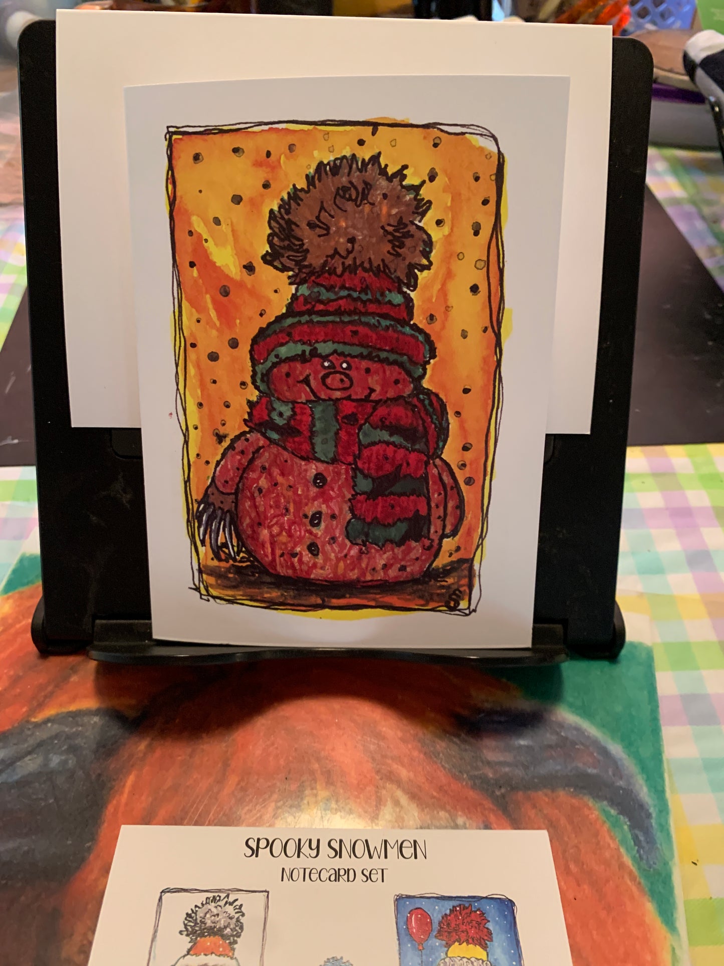 Spooky Snowmen Card Stationary Set