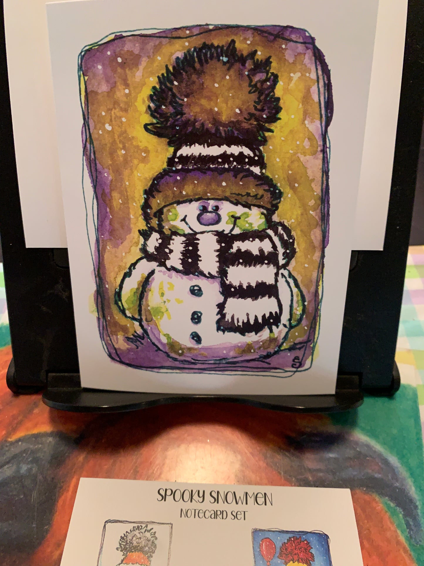 Spooky Snowmen Card Stationary Set