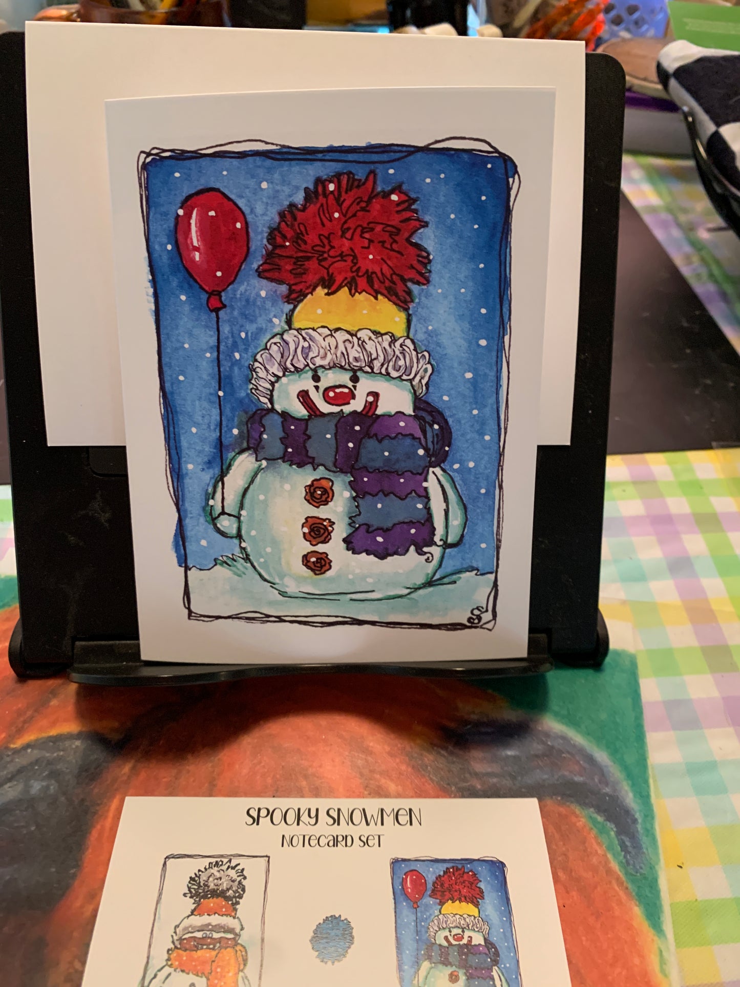 Spooky Snowmen Card Stationary Set