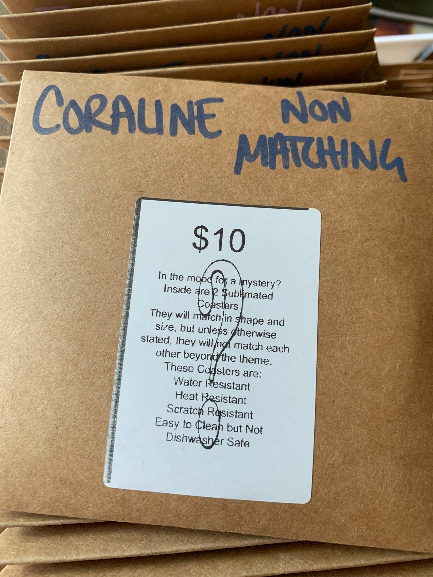Mystery Themed Non Matching Sublimated Coaster Sets