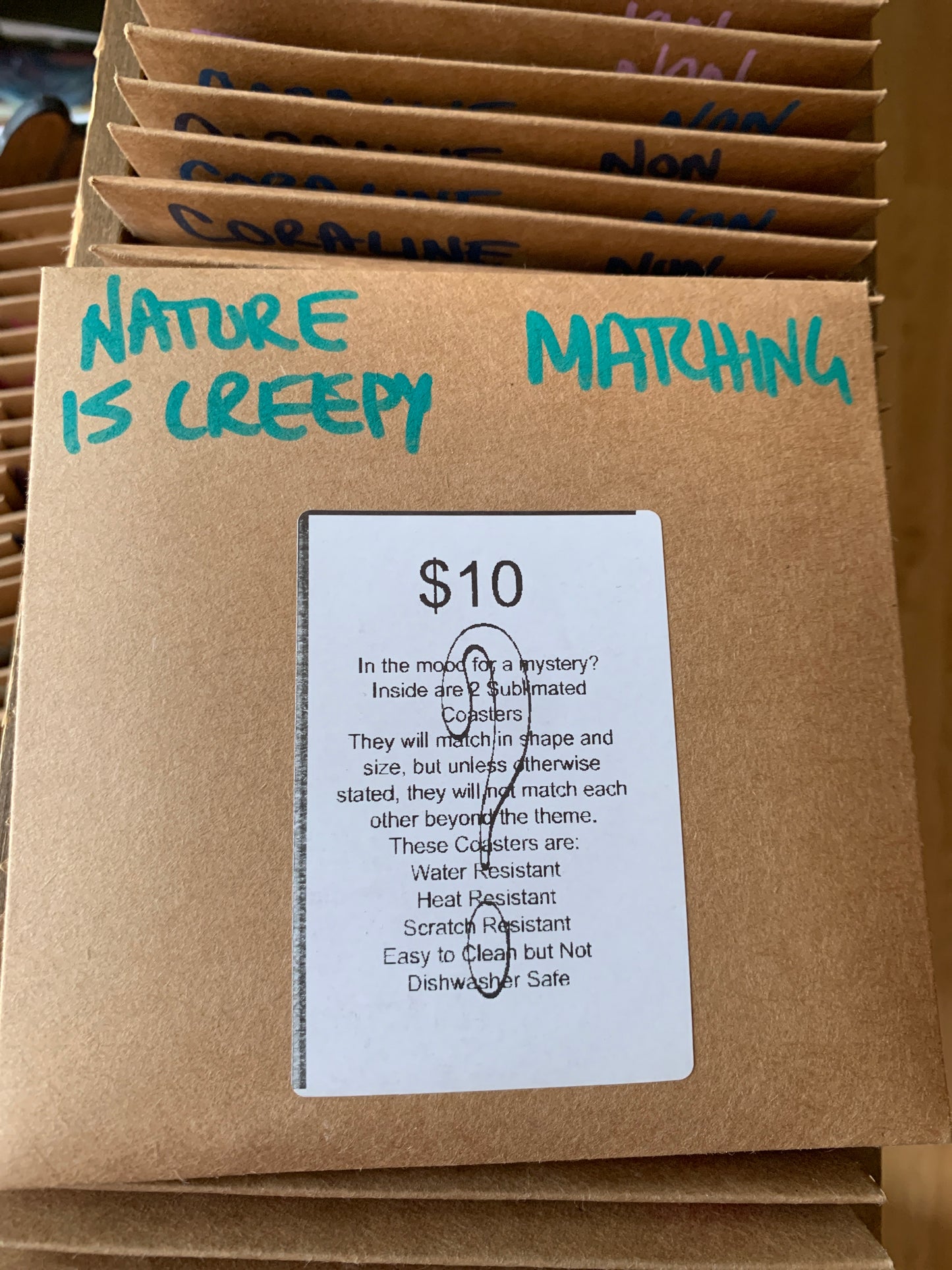 Mystery Themed Non Matching Sublimated Coaster Sets