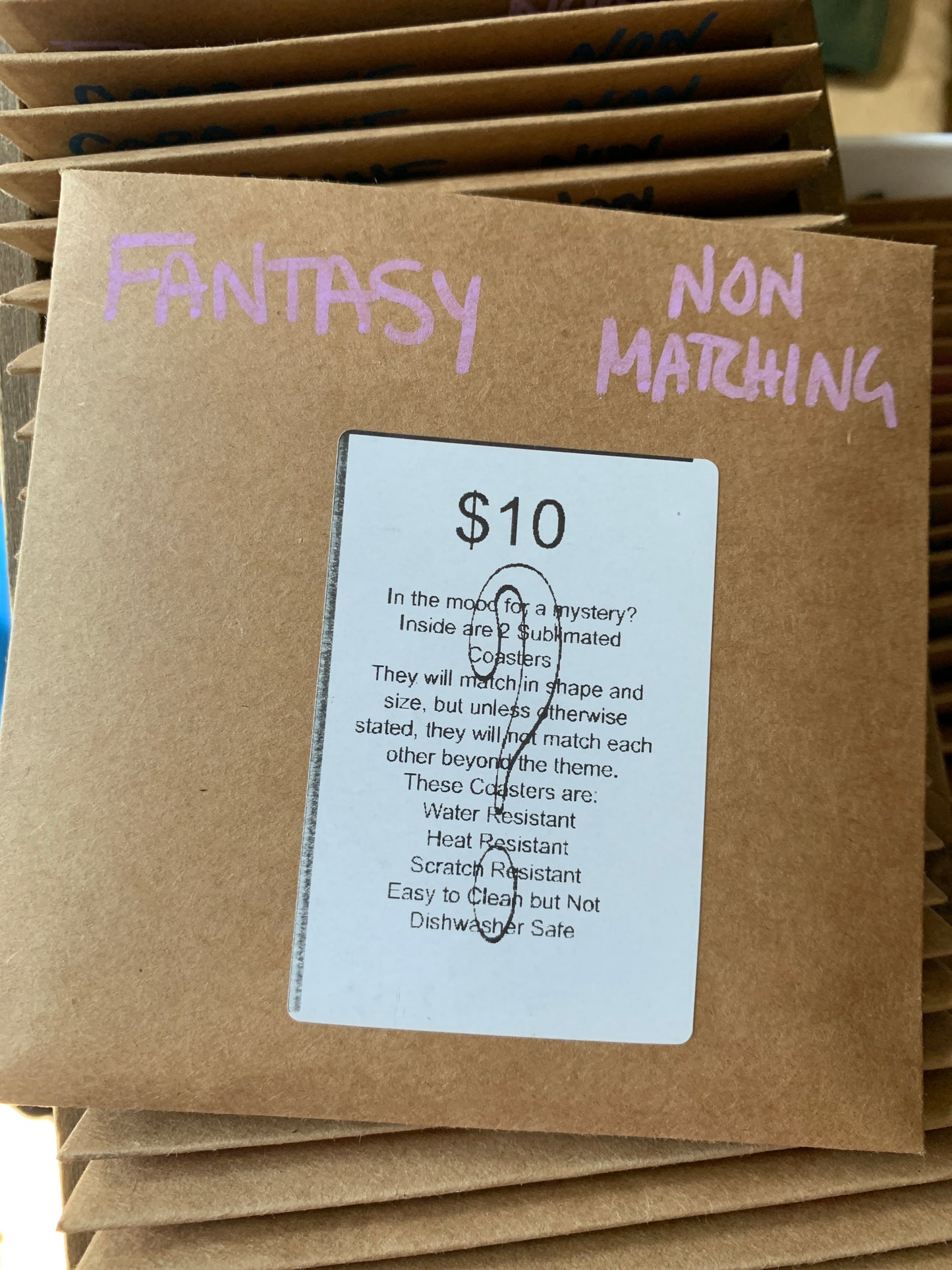 Mystery Themed Non Matching Sublimated Coaster Sets