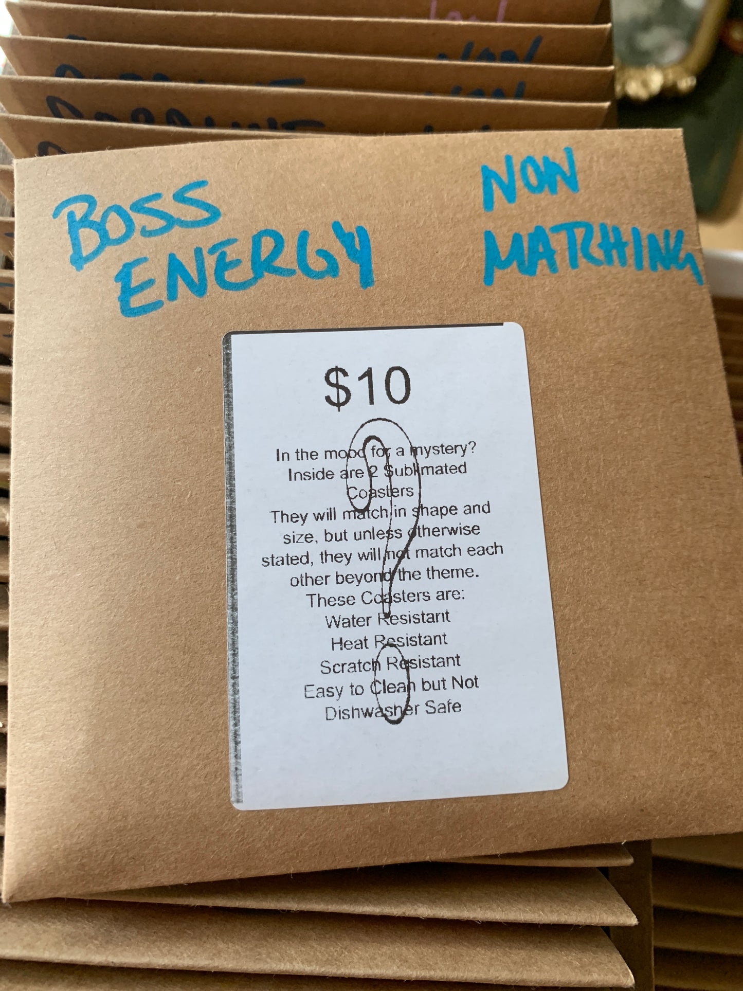 Mystery Themed Non Matching Sublimated Coaster Sets