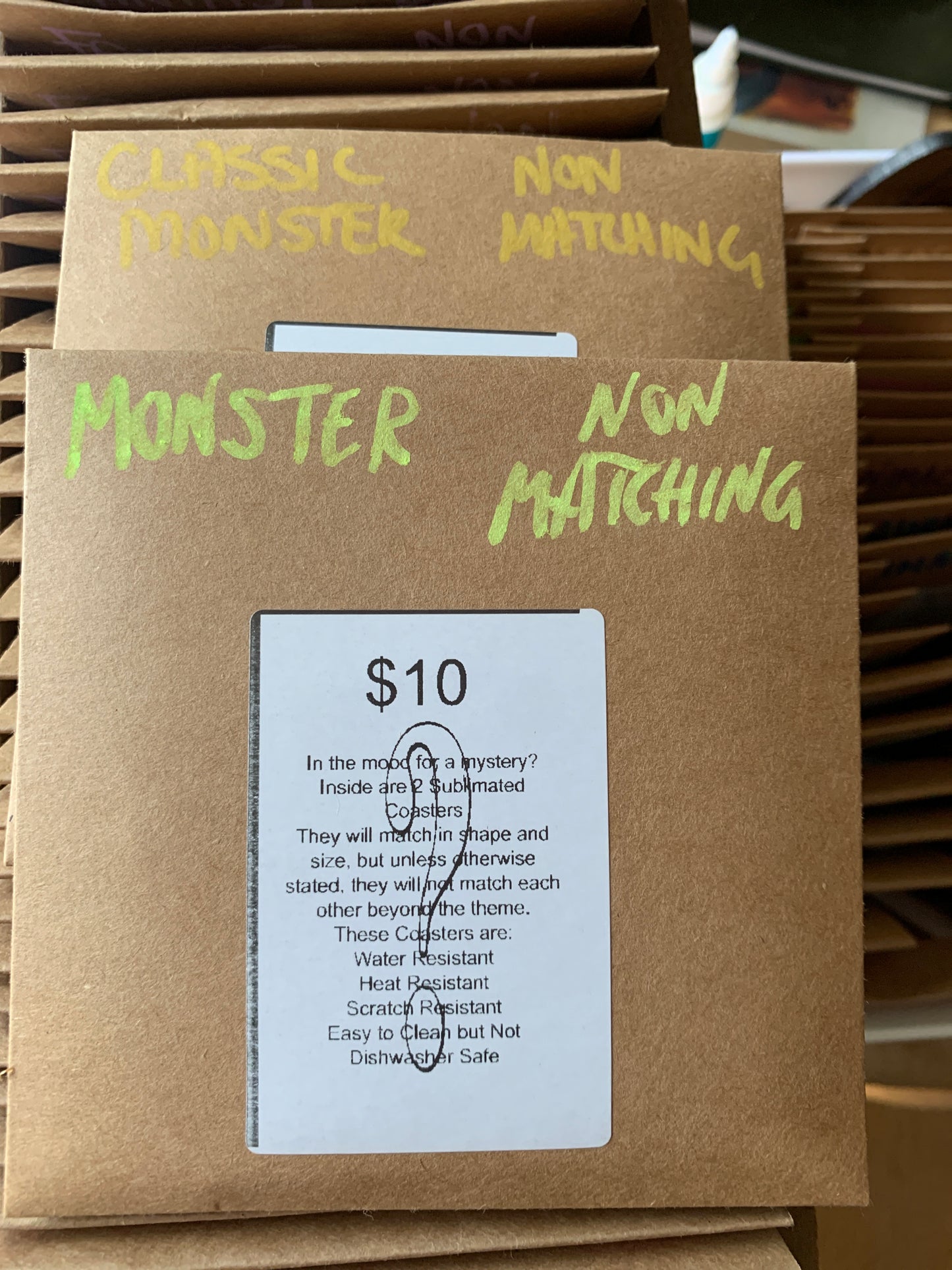 Mystery Themed Non Matching Sublimated Coaster Sets