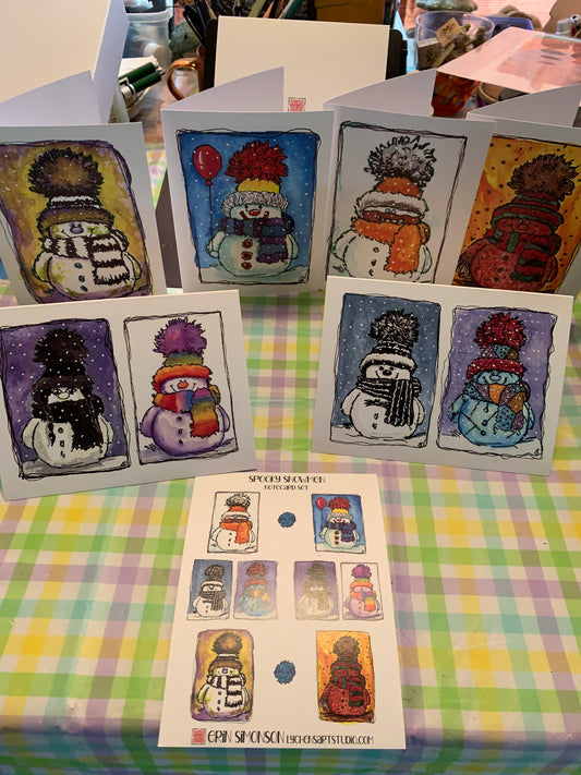 Spooky Snowmen Card Stationary Set